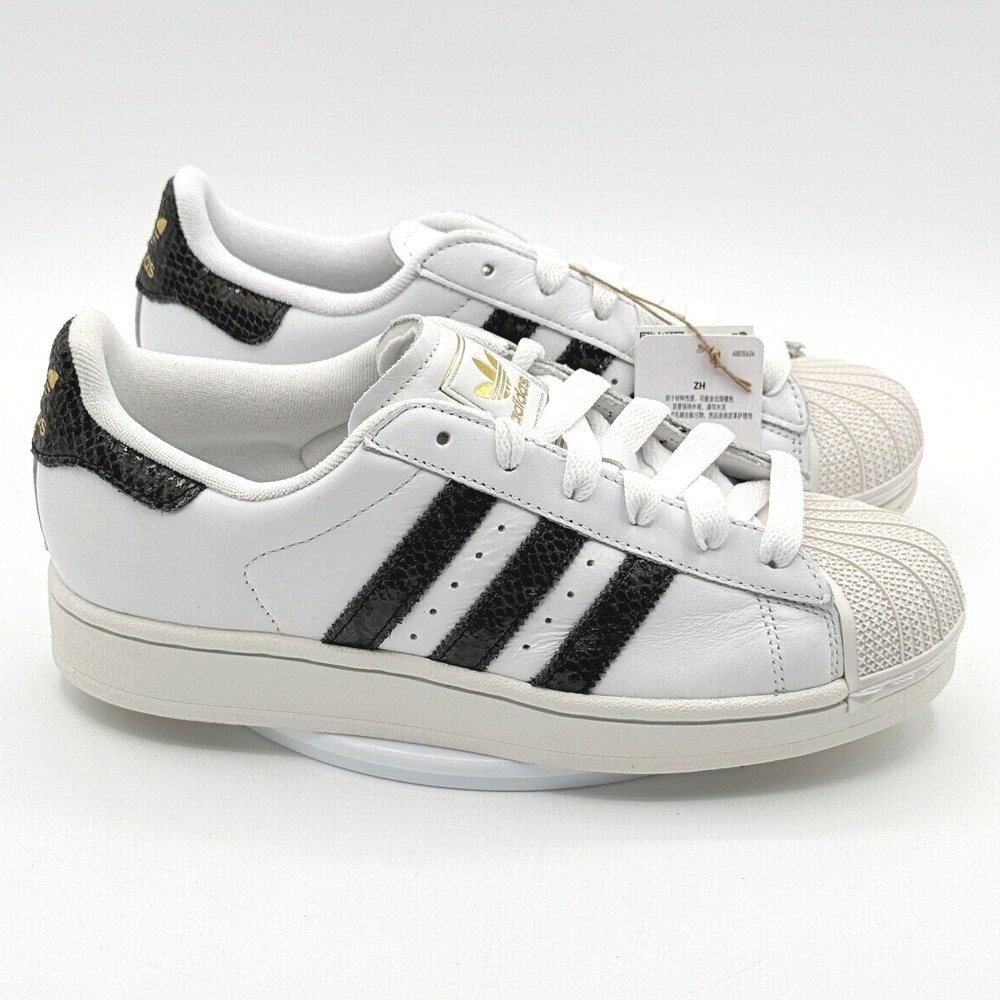 Adidas Superstar II Sneakers Size 7.5 Womens White/Grey Snake JP8162, NEW